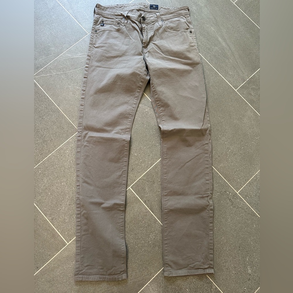 Adriano Goldschmied Men’s Slim Straight “The Matchbox” Pants 32x33 Gray
